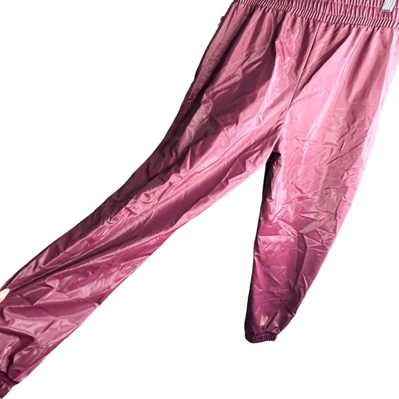Victoria’s Secret Sport Joggers Vinyl Shiny Faux Leather Maroon XS Extra Small - Picture 9 of 11